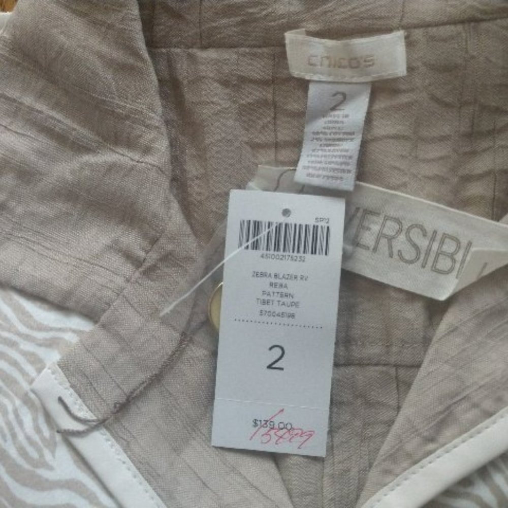 Chico's tan and white blazer